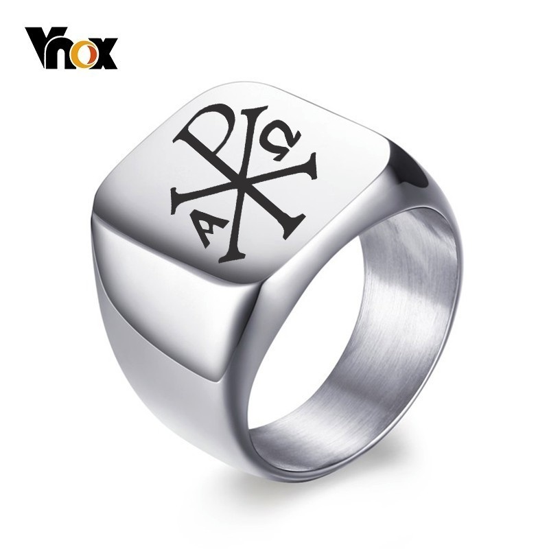 Signet Ring Men - Vnox Trasporto Timbro Personalizzato Anello Per