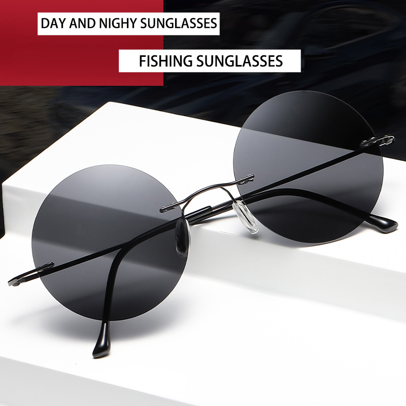 Sunglasses Polarized Men - BOYSEEN Occhiali da sole circolari senza