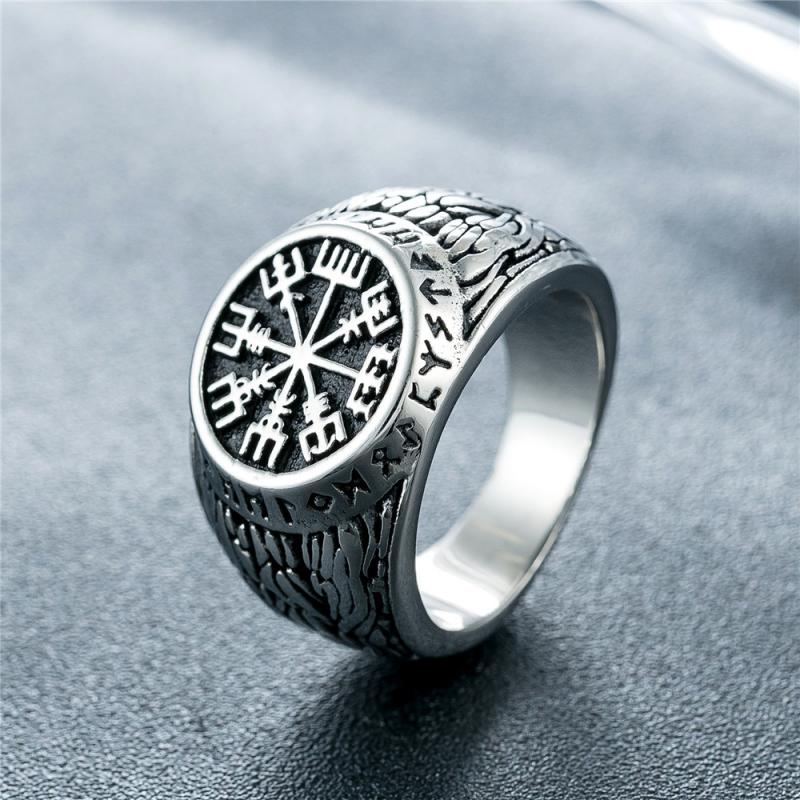 Signet Ring Men - Vintage Viking Rune Signet Scandinavn anelli