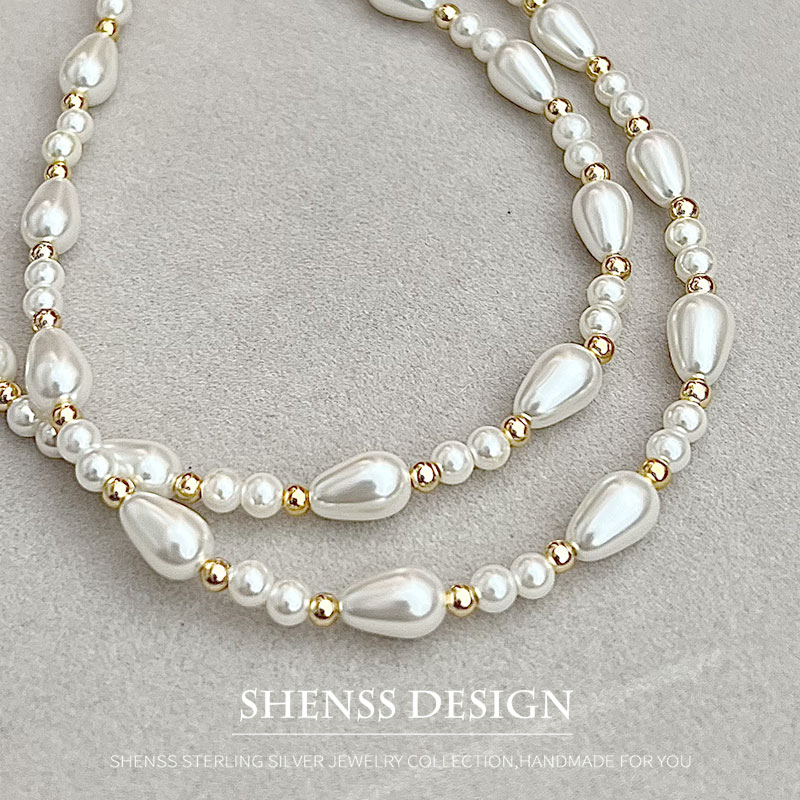Men Accessories Elegant - Elegante collana con perla d'imitazione goccia
