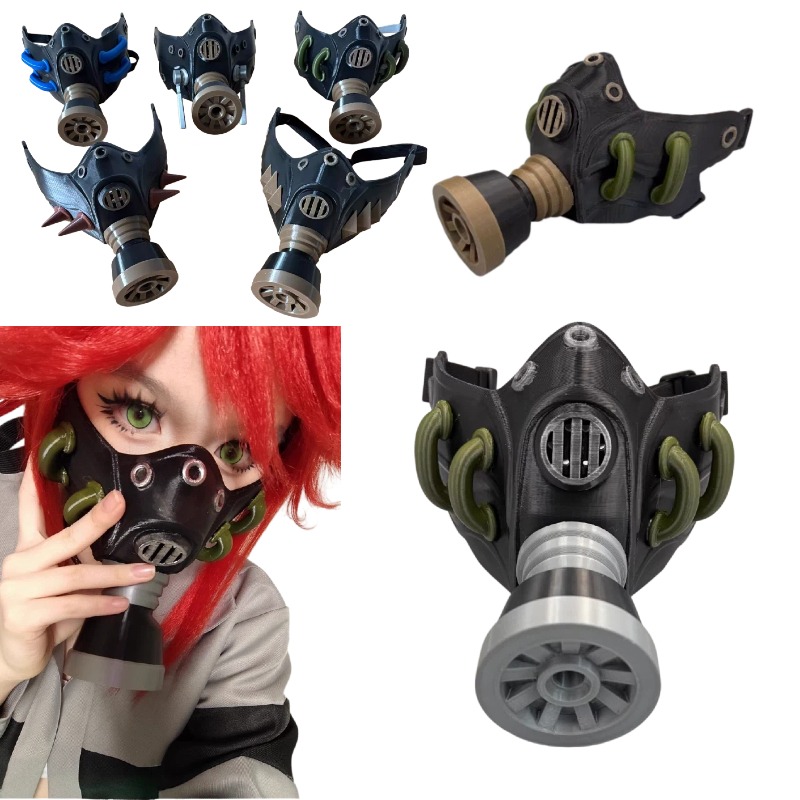 Men Accessories Korea - Maschera Antigas Nera Stampata in 3D