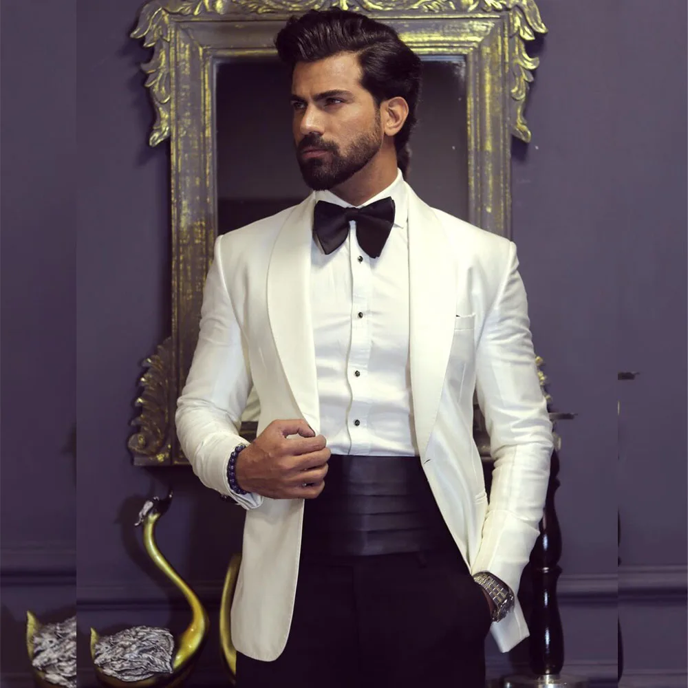 Men Accessories Elegant - Giacca bianca stile classico inglese pantaloni