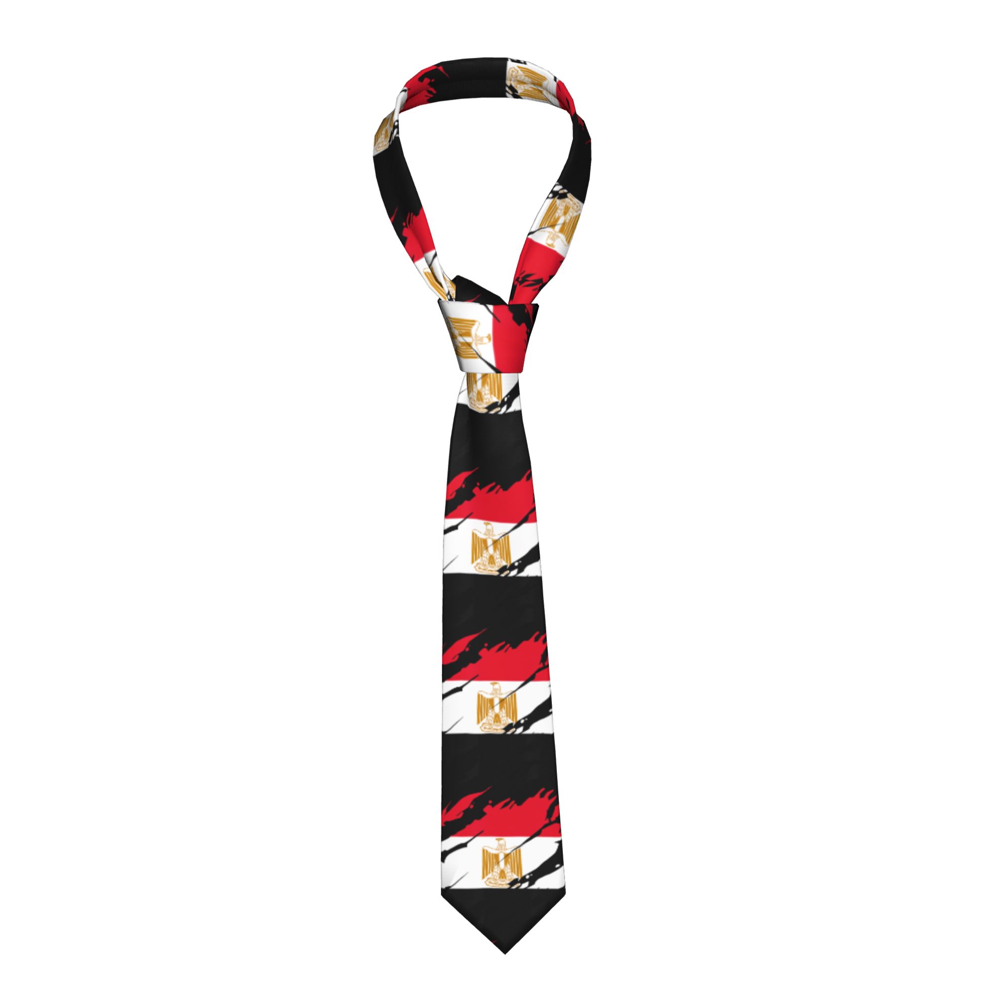 Men Accessories Egypt - Cravatta con bandiera egiziana, cravatta larga