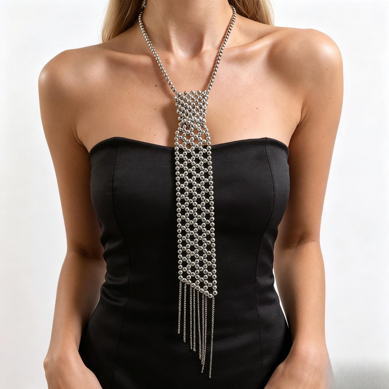 Men'S Accessories High End - Collana con fiocco in perle finte
