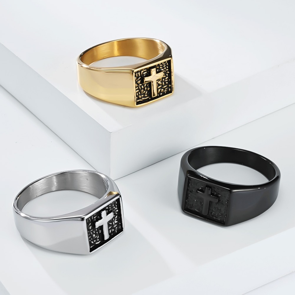 Somen Anello con sigillo croce - Signet Ring Men recensione e prezzo