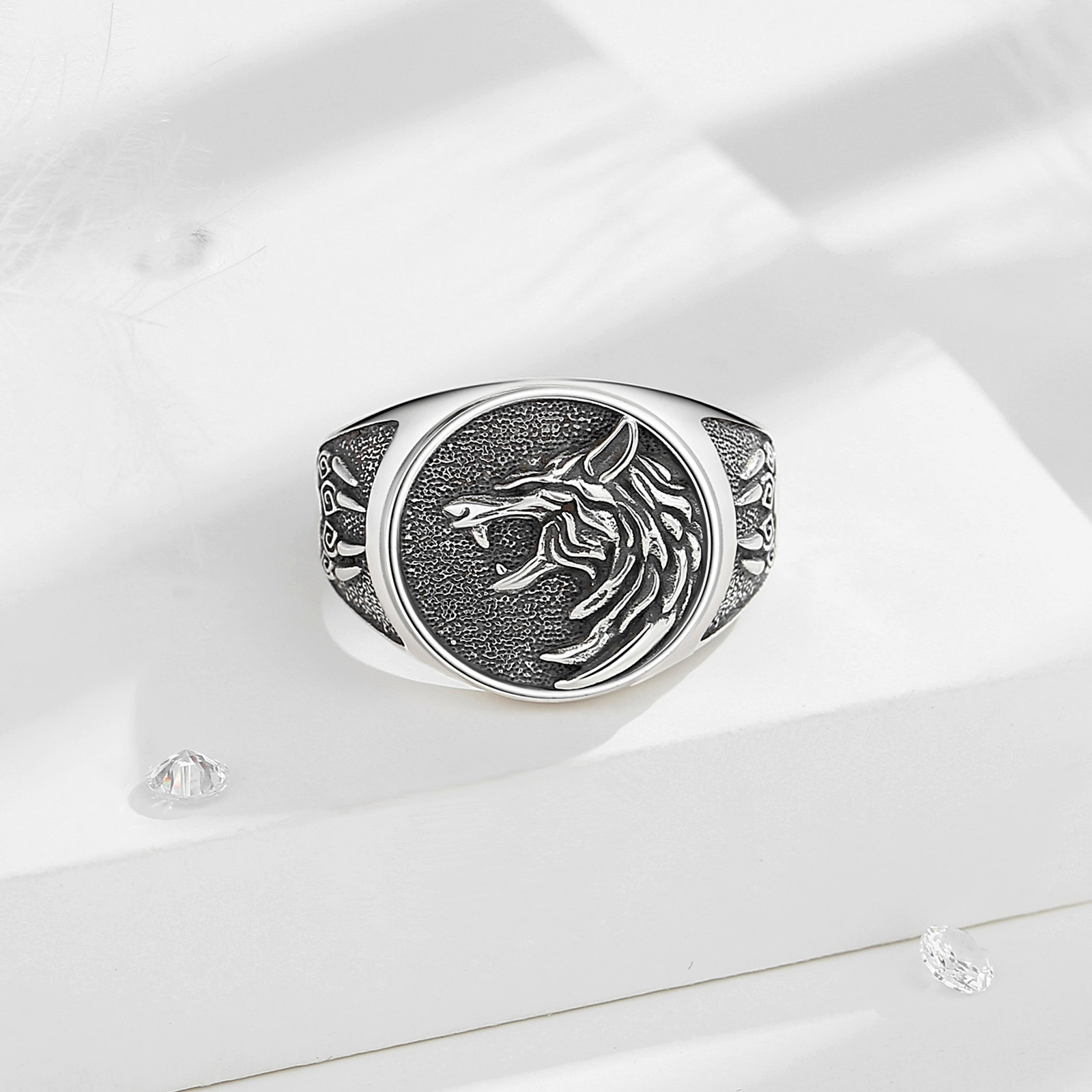 Eudora 925 Sterling Silver Vik - Signet Ring Men recensione e prezzo